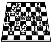 Coloriage Jeu d'&eacute;checs &Eacute;chiquier en match