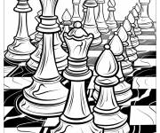 Coloriage Jeu d'&eacute;checs en affiche