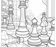 Coloriage Jeu d'&eacute;checs monumental