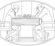 Coloriage Jeu d'&eacute;checs pendant la comp&eacute;tition