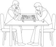 Coloriage Jeu d'&eacute;checs pour adulte