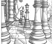 Coloriage Jeu d'&eacute;checs royal