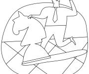 Coloriage Jeu mental d'&eacute;checs en logo