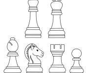Coloriage Les pi&egrave;ces de l'&eacute;chiquier en ligne