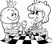 Coloriage Match d'&eacute;checs pour cmp