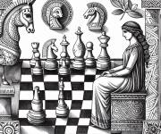 Coloriage Peinture du jeu d'&eacute;checs