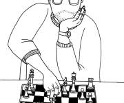 Coloriage Penser bien en jeu d'&eacute;checs