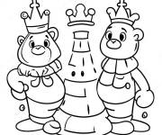 Coloriage Personnages d'&eacute;checs mignons de dessins anim&eacute;s