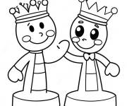 Coloriage Personnages d'&eacute;checs mignons pour enfants