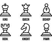 Coloriage Pi&egrave;ce d'&eacute;checs en anglais