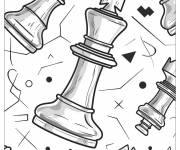 Coloriage Pieces d'&eacute;checs &agrave; motif