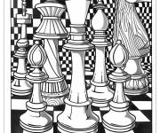 Coloriage Pieces d'&eacute;checs &agrave; t&eacute;l&eacute;charger