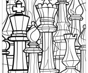 Coloriage Pieces d'&eacute;checs artwork