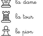 Coloriage et dessins gratuit Pieces d'&eacute;checs avec leurs noms à imprimer