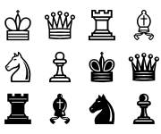 Coloriage Pi&egrave;ces d'&eacute;checs en &eacute;moji