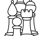 Coloriage Pieces d'&eacute;checs pour enfants