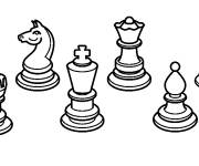Coloriage Pi&egrave;ces d'&eacute;checs pour maternelle