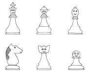 Coloriage Pieces d'&eacute;checs rigolo