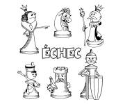 Coloriage Pieces de jeu &eacute;checs pour enfants