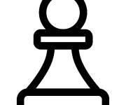 Coloriage et dessins gratuit Pion d'&eacute;checs en noir à imprimer