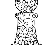 Coloriage Pion &eacute;checs stylis&eacute;
