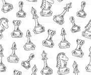 Coloriage Plusieurs pi&egrave;ces d'&eacute;checs
