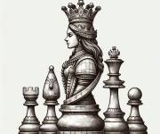 Coloriage Poster du jeu d'&eacute;checs imprimable