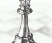 Coloriage Reine d'&eacute;checs dessin&eacute;e &agrave; la main