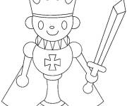 Coloriage Roi d'&eacute;checs style gar&ccedil;on mignon