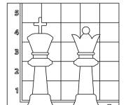 Coloriage Roi et reine &Eacute;checs