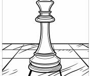 Coloriage Roi pi&egrave;ce sur l'&eacute;chiquier