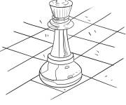 Coloriage Roi sur l'&eacute;chiquier en noir et blanc
