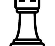 Coloriage et dessins gratuit Tour d'&eacute;checs en noir gras à imprimer
