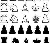 Coloriage Tous les pi&egrave;ces d'&eacute;checs