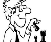 Coloriage Un expert Joue aux &Eacute;checs