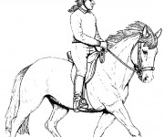 Coloriage Cavalier sur Cheval