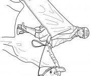 Coloriage Cavali&egrave;re et cheval silhouette