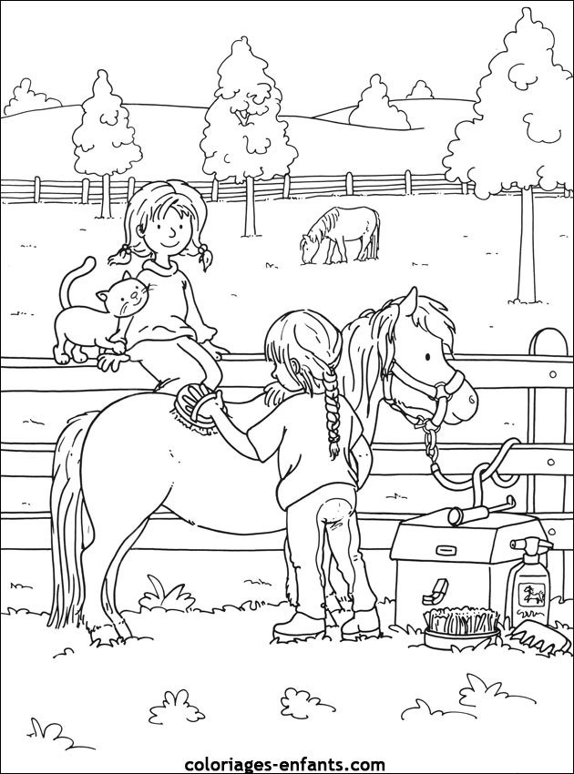Coloriage Equitation gratuit à imprimer liste 60 à 80