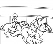Coloriage Course hippique stylis&eacute;