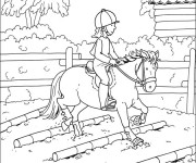 Coloriage Entra&icirc;nement quotidien de Cheval