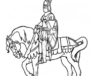Coloriage Équitation médiéval