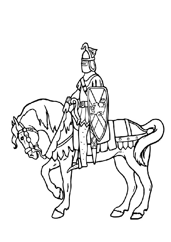 Coloriage et dessins gratuits Équitation médiéval à imprimer