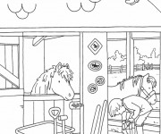 Coloriage Les Chevaux de La ferme