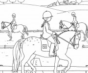 Coloriage Parcours des Chevaux