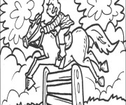 Coloriage Petit cheval d&eacute;passe l'obstacle