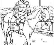 Coloriage Sport &eacute;questre &agrave; colorier