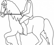 Coloriage Sport &eacute;questre facile