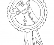 Coloriage T&ecirc;te de cheval de course