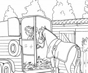 Coloriage et dessins gratuit Un Cheval de course à imprimer