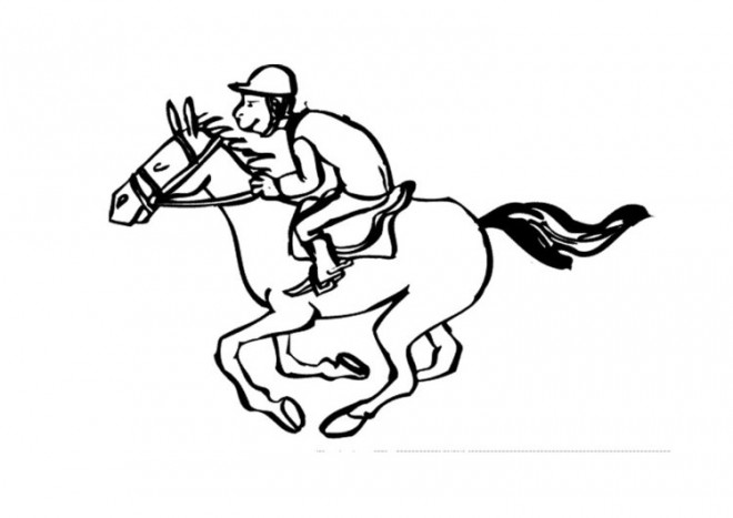 Coloriage et dessins gratuits Un cheval de course très rapide à imprimer